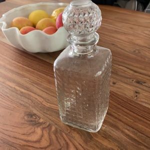 Vintage Carved Clear Glass Decanter Pourer, High Quality